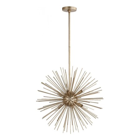 Quorum Electra 8Lt Pend Aged Silver Leaf 600-8-60